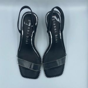 Gianni Bini Black Slingback Heels with Clear Strap
